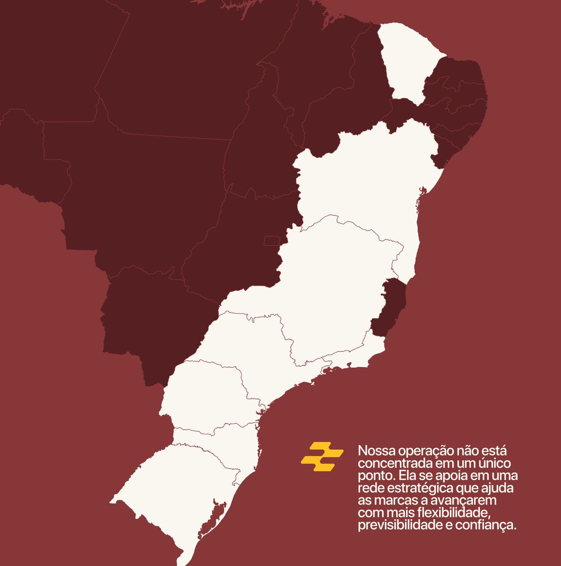 Mapa da rede produtiva F8 no Brasil